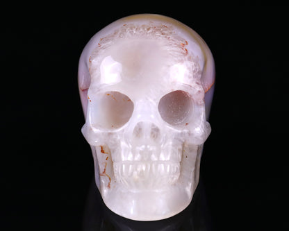3.0" Agate Hand Carved Crystal Realistic Skull Sculpture