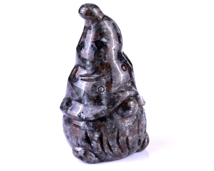 2.8” Natural Yooperlite Hand Carved Crystal Bearded Elf Sculpture, Halloween Gift