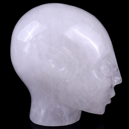 3.9" Angolan Quartz Rock Hand Carved Crystal Elf Alien Sculpture