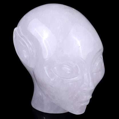 3.9" Angolan Quartz Rock Hand Carved Crystal Elf Alien Sculpture