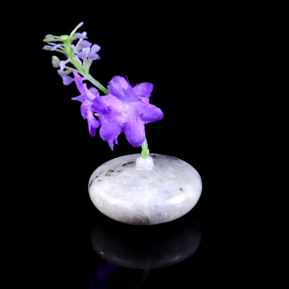 1.7" Natural Gemstone Hand Carved Crystal Vase, Incense Holder Sculpture