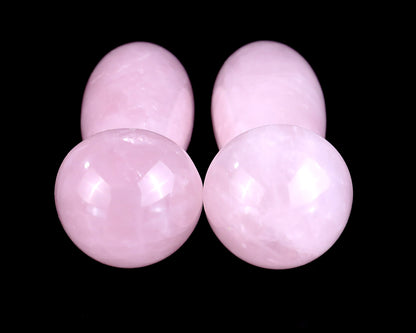 Natural Rose Quartz Hand Carved Crystal Massage Tool