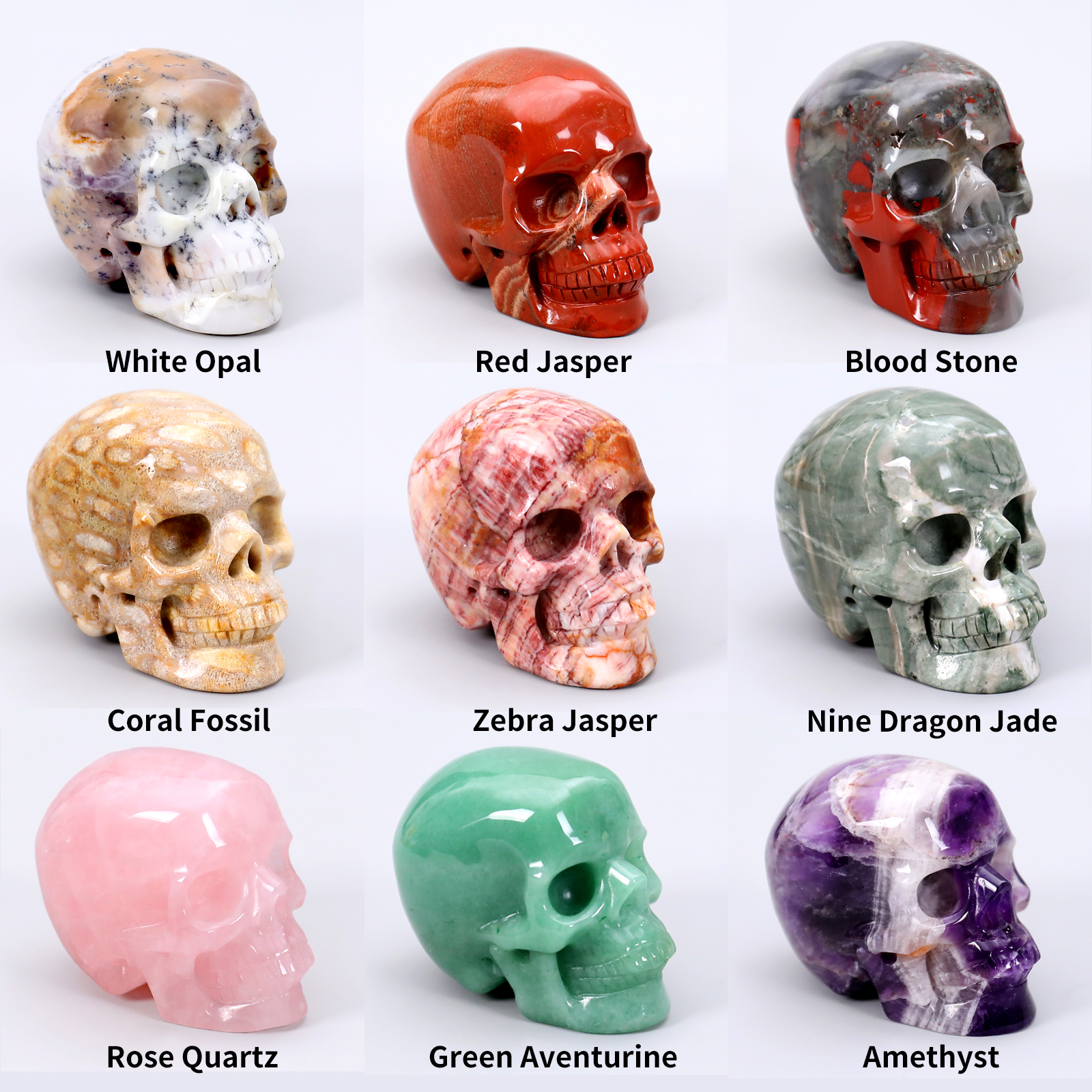 Wholesale Natural 3 Inch Crystal Skull Hand Carved Human Skulls Head Carving Other Crystal Crafts for Home Decor Unique Gift