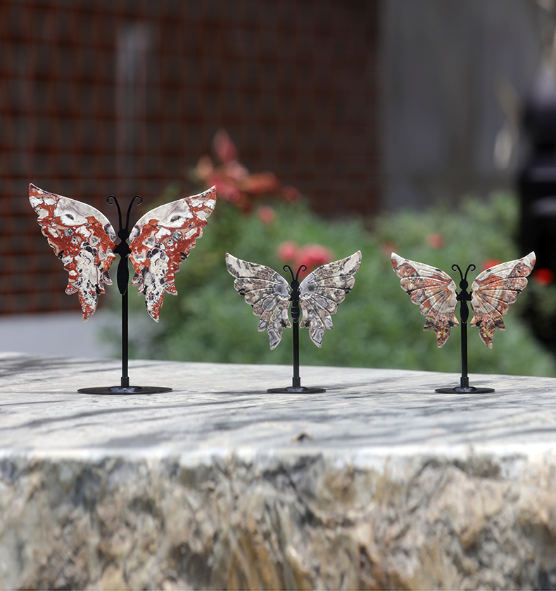 Natural Healing Stones Butterfly Angel Wings Craft Crystal Fashion Accessories for Decoration Gifts Souvenirs