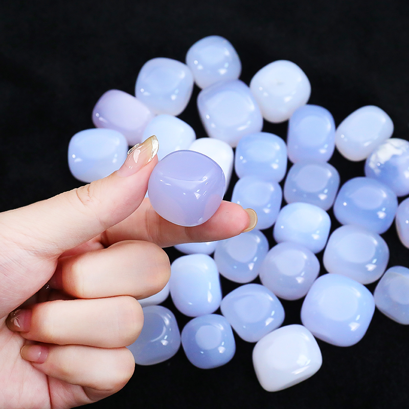 High-Quality Natural Blue Chalcedony Tumble Stone - Perfect for Crystal Collections, Jewelry Making & Spiritual Balance