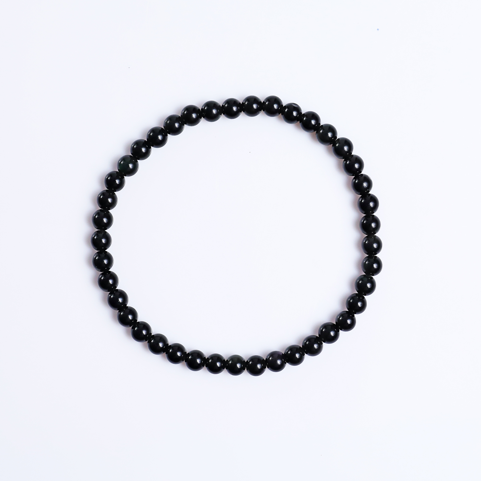 Natural Black Obsidian Crystal Bead Bracelet,Healing Energy Bracelet