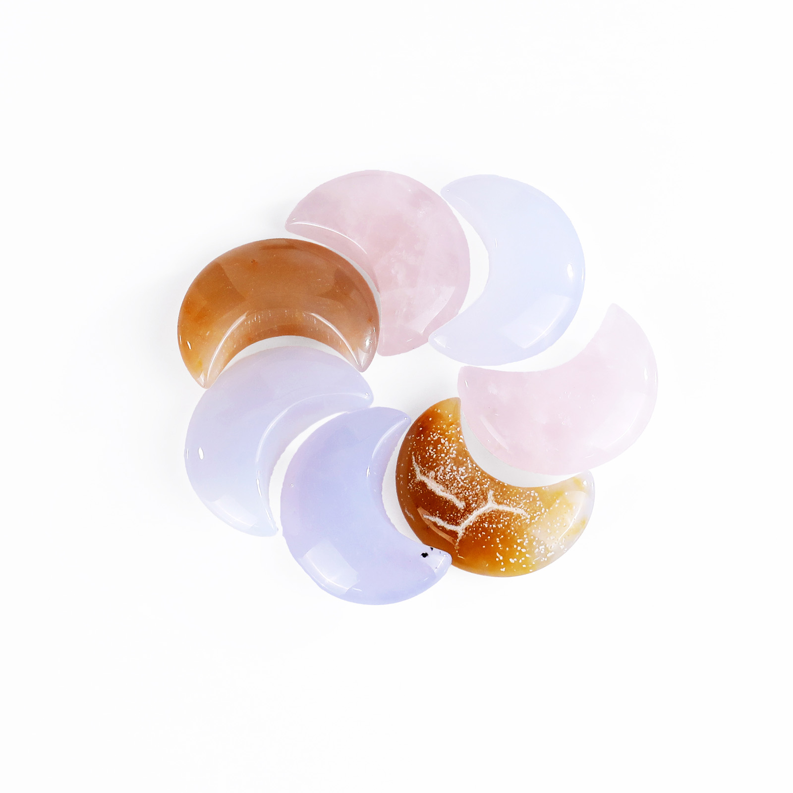 Natural Crystal Moon Carving Gemstone Hand Carved Small Crystal Healing Stones for Decoration Christmas Gifts