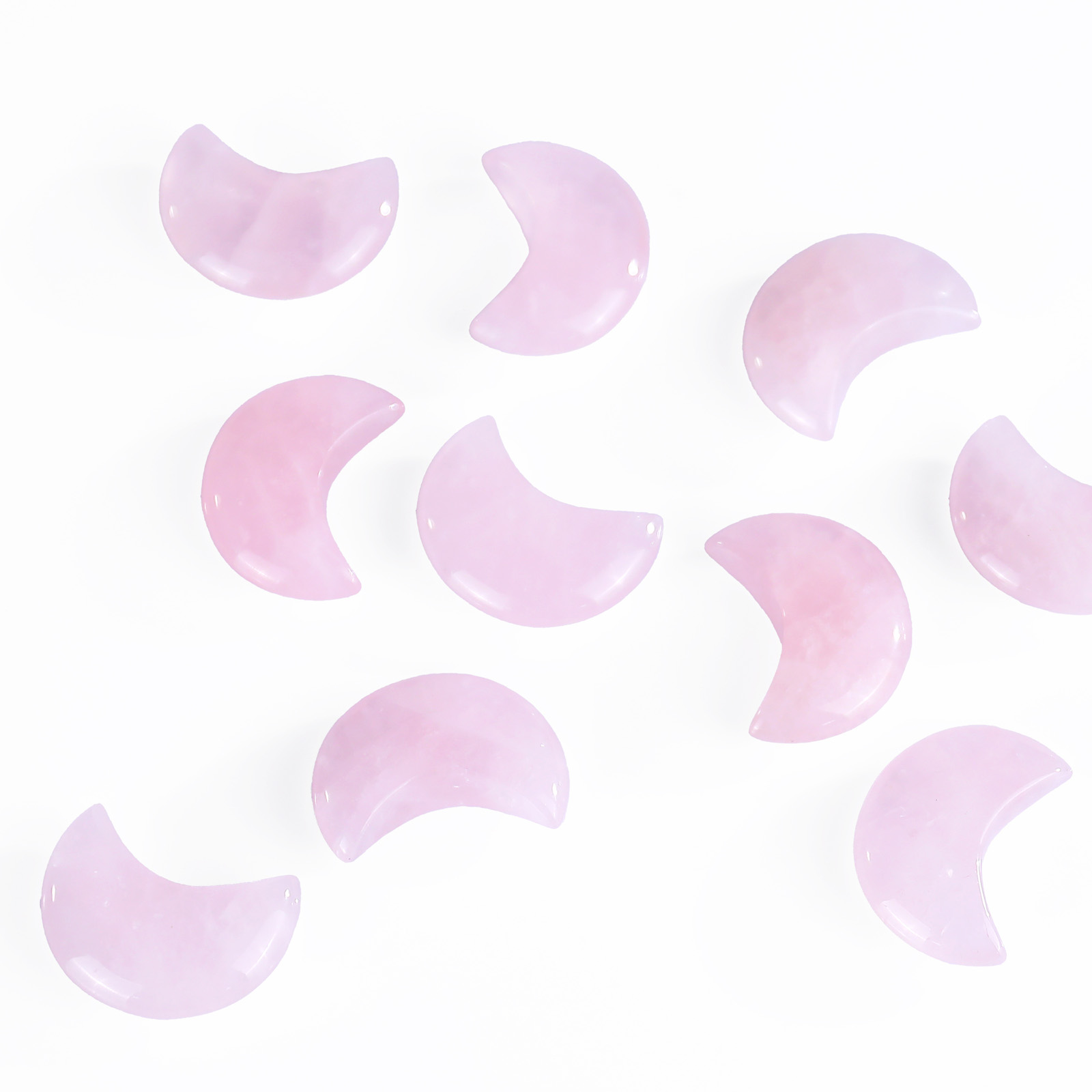 Wholesale Natural Green Aventurine Moons Rose Quartz Carving Craft Spiritual Healing Crystal Stone Gift Small Home Decoration