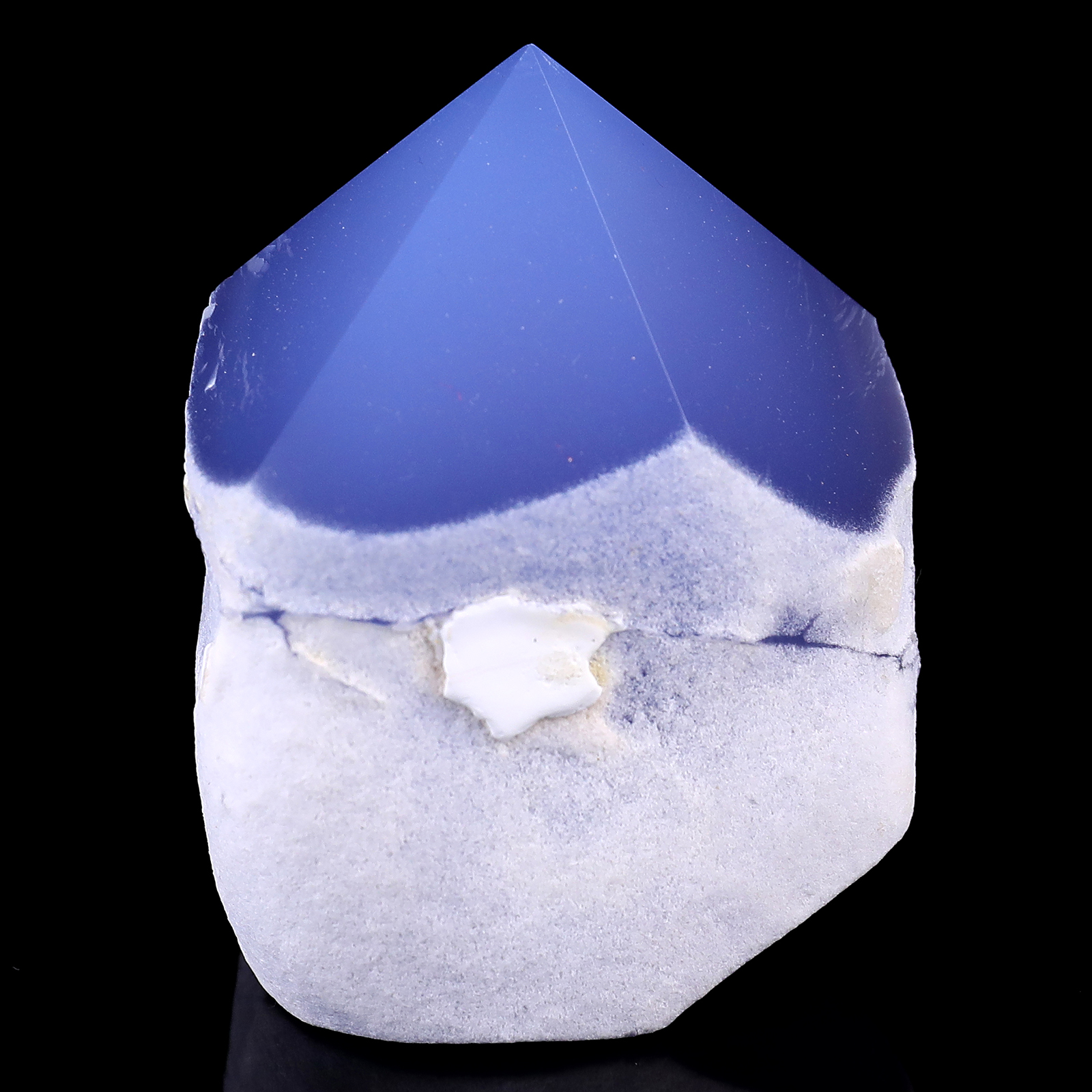 Natural Blue Chalcedony Gemstone Crystal Power Point, Healing Stone for Home Decor, Reiki Stone, Point Palm Stone