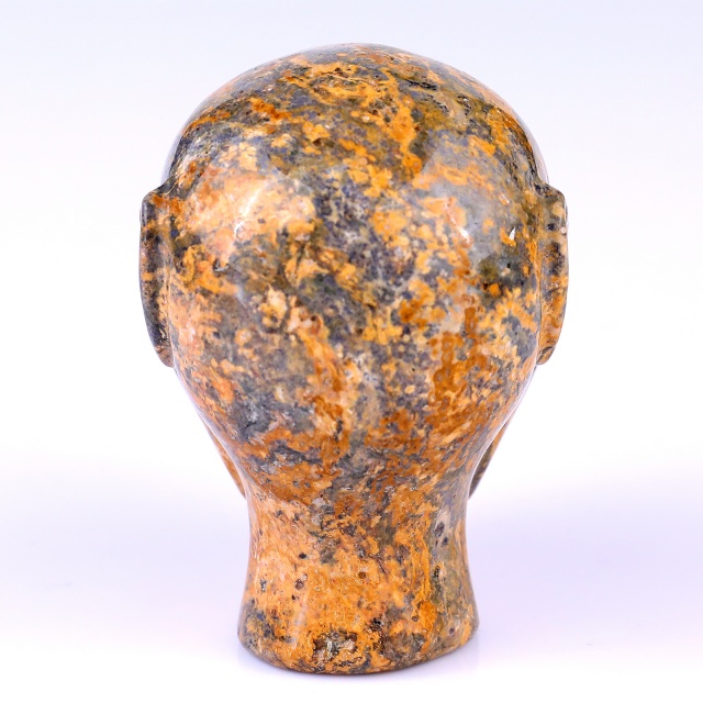 2.9" Leopard Skin Jasper Crystal Elf Alien – Hand Carved Gemstone Fine Art Sculpture for Healing