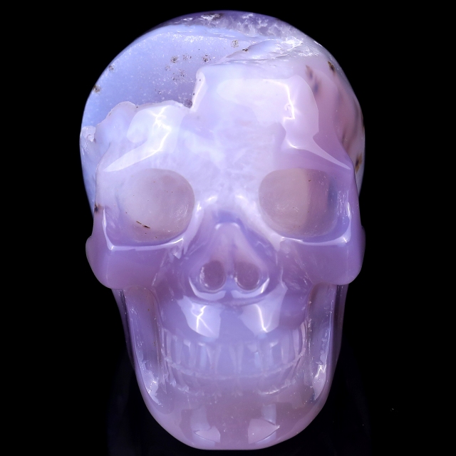 3.4" Geode Agate Hand Carved Crystal Geode Skull Sculpture