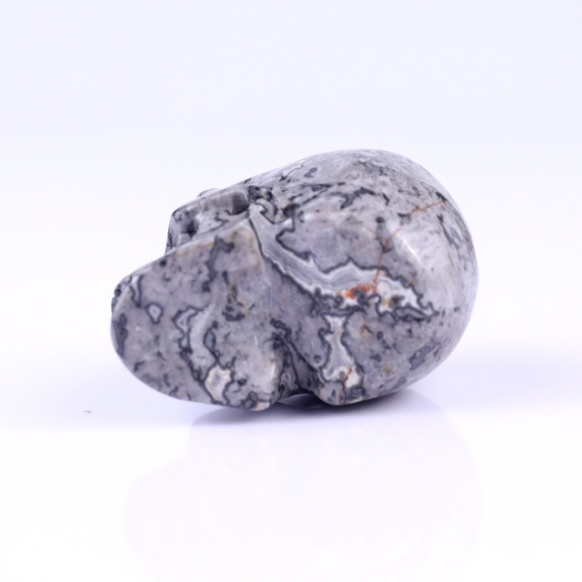 2.2" Map Jasper Hand Carved Crystal Realistic Skull Sculpture