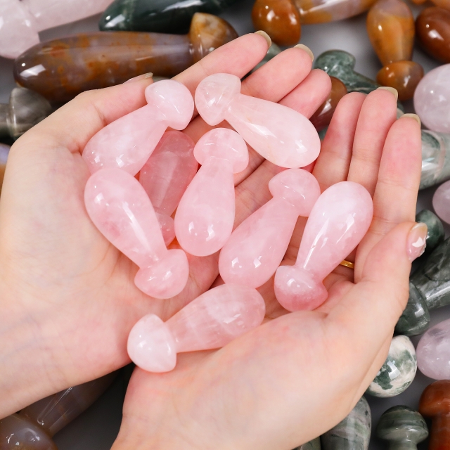 Genuine Crystal Jade Mushroom Massage Stick - Spa-Grade Tool for Neck, Back & Shoulder Tension Relief & Daily Self-Care