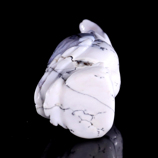 2.0" White Opal Hand Carved Crystal Owl Sculpture