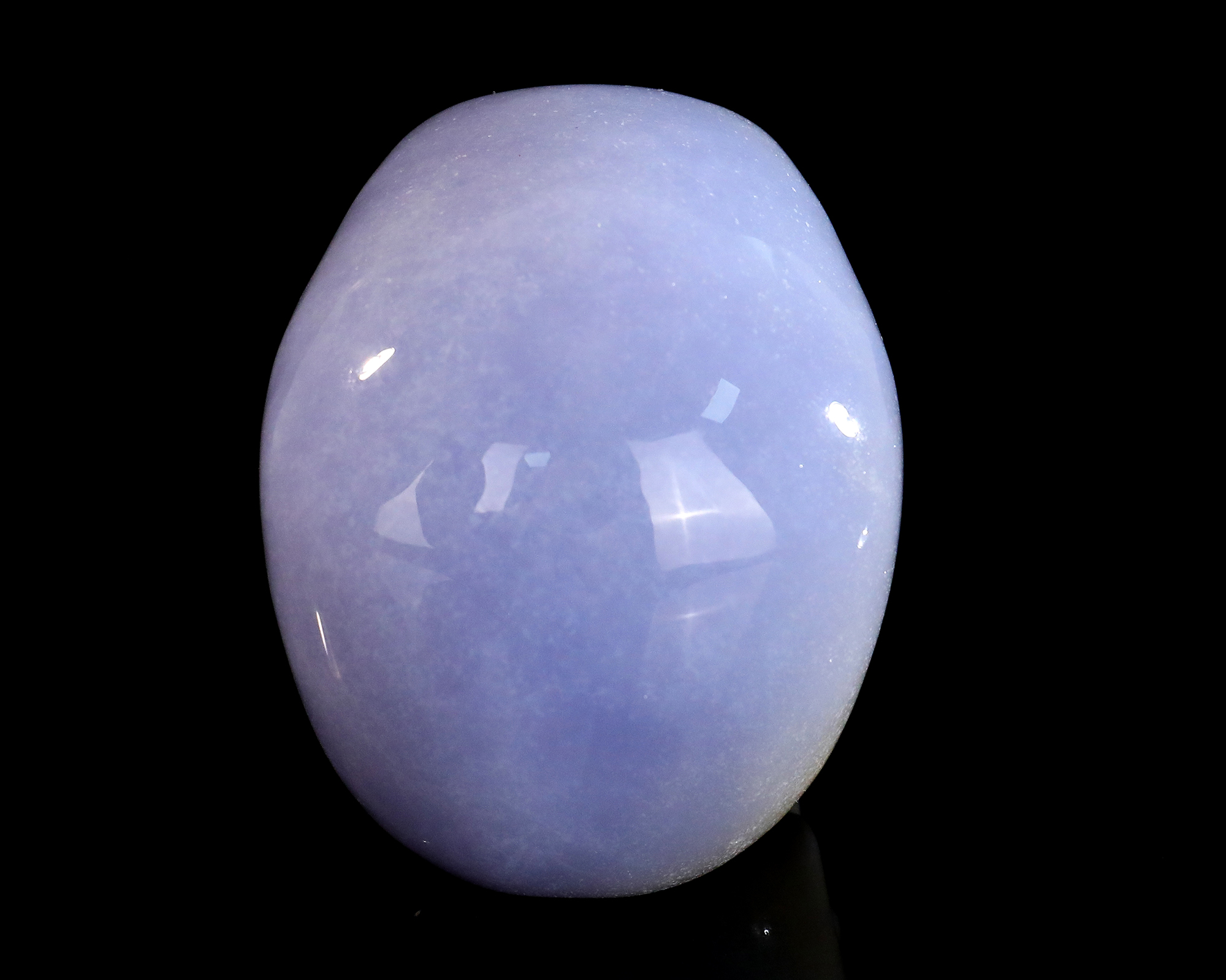 3.0" Smooth Blue Chalcedony Skull Carving, Handcrafted Gemstone Figurine