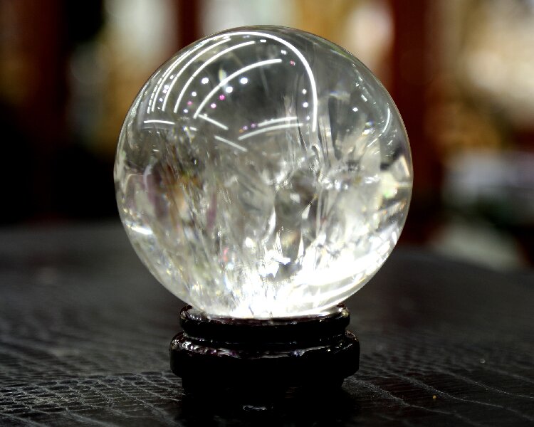 Natural Clear Quartz Crystal Sphere - Handcrafted Energy Cleansing Crystal Ball