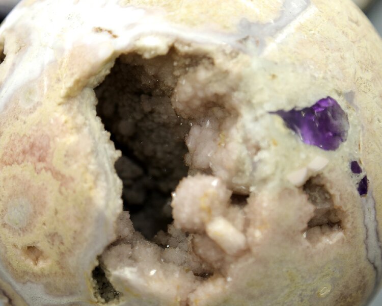 Handmade Amethyst Cherry Blossom Sphere - Healing Crystal for Calming Energy