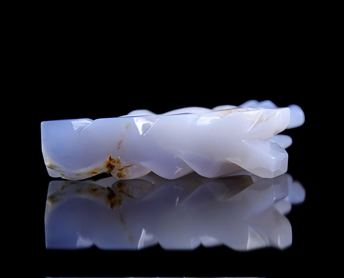 5.4" Blue Chalcedony Hand Carved Crystal Horse Sculpture