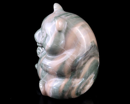 2.0" Jiulong Jade Hand Carved Crystal Panda Sculpture