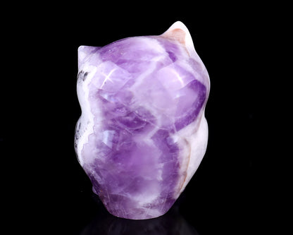 2.0"Dream Amethyst Hand Carved Crystal Owl Sculpture