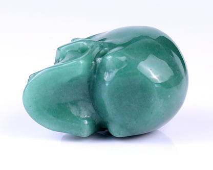 3.0" Green Aventurine Hand Carved Crystal Realistic Skull Sculpture