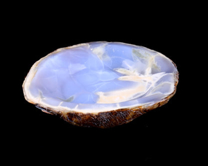 7.1" Blue Chalcedony Hand Carved Crystal Jewelry Tray Fruit Tray