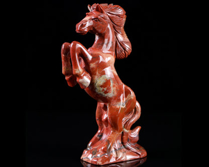 7.9" Red Jasper Hand Carved Crystal Horse Sculpture