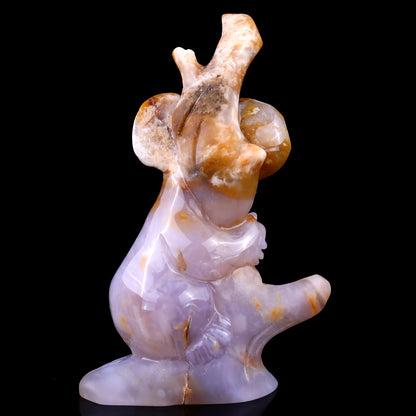 4.7" Chalcedony Hand Carved Crystal Koala Sculpture
