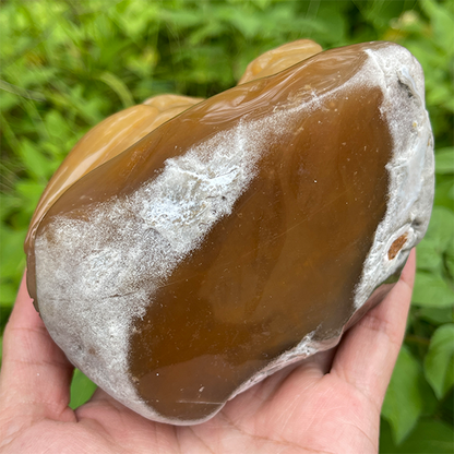 5.0" Chalcedony Hand Carved Crystal Owls Sculpture