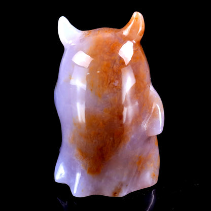3.0” Natural Chalcedony Hand Carved Crystal Ghost Sculpture, Halloween Gift