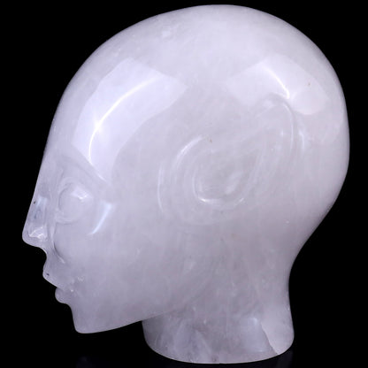 3.9" Angolan Quartz Rock Hand Carved Crystal Elf Alien Sculpture