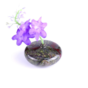 1.7" Natural Gemstone Hand Carved Crystal Vase,Incense Holder Sculpture