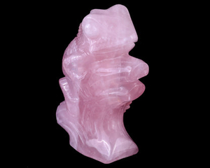 5.0" Rose Quartz Hand Carved Crystal Lizard Sculpture