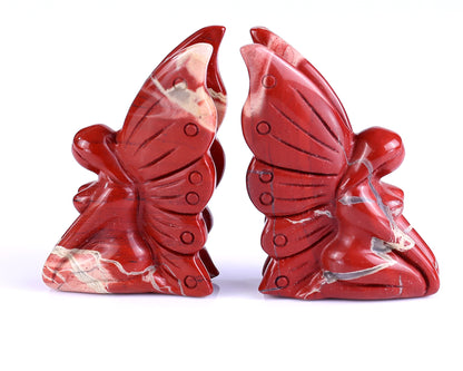 3.0" Red Jasper Hand Carved Crystal Flower Faerie Sculpture