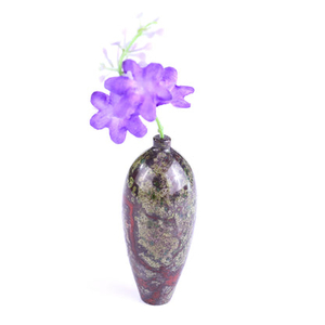 3.0" Natural Gemstone Hand Carved Crystal Vase, Incense Holder Sculpture