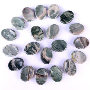 1.5" Jiulong Jade Hand Carved Crystal Worry Stone,Massage Tool