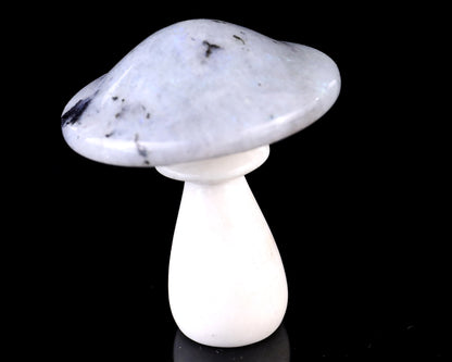 67mm Labradorite Hand Carved Crystal Mushroom Sculpture