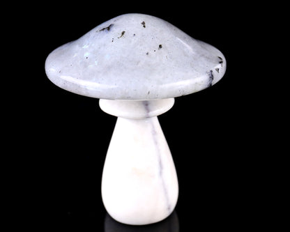 67mm Labradorite Hand Carved Crystal Mushroom Sculpture