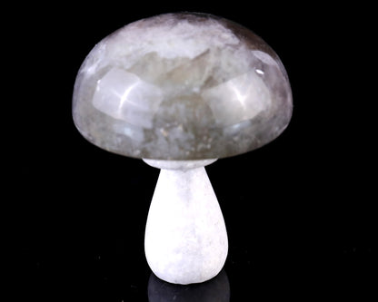 77mm Fluorite Hand Carved Crystal Mushroom Sculpture