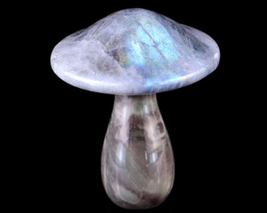 67mm Labradorite Hand Carved Crystal Mushroom Sculpture