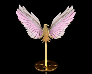 5.0" Rhodonite Hand Carved Crystal Eagle Wings Sculpture