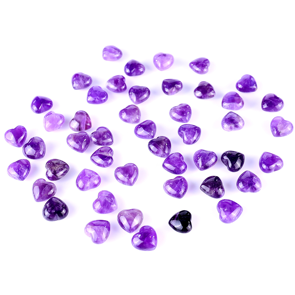 Hand Carved Natural Dream Amethyst Heart