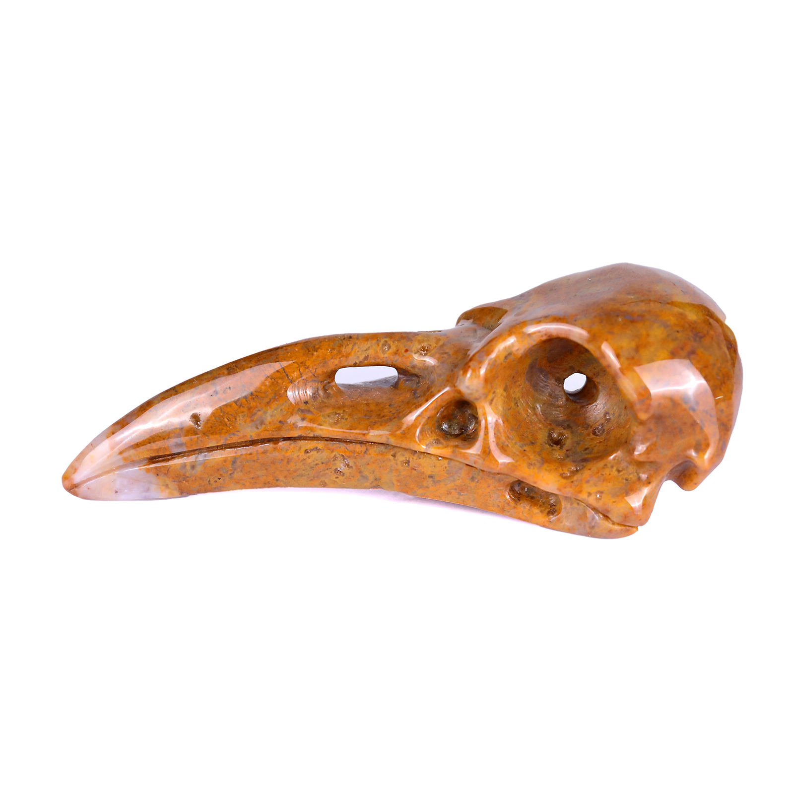 Crystals Yellow Tiger Eye Crow Bird Skull Hand