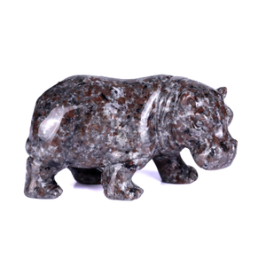 Flame Stone Hippopotamus Model for Home Decor