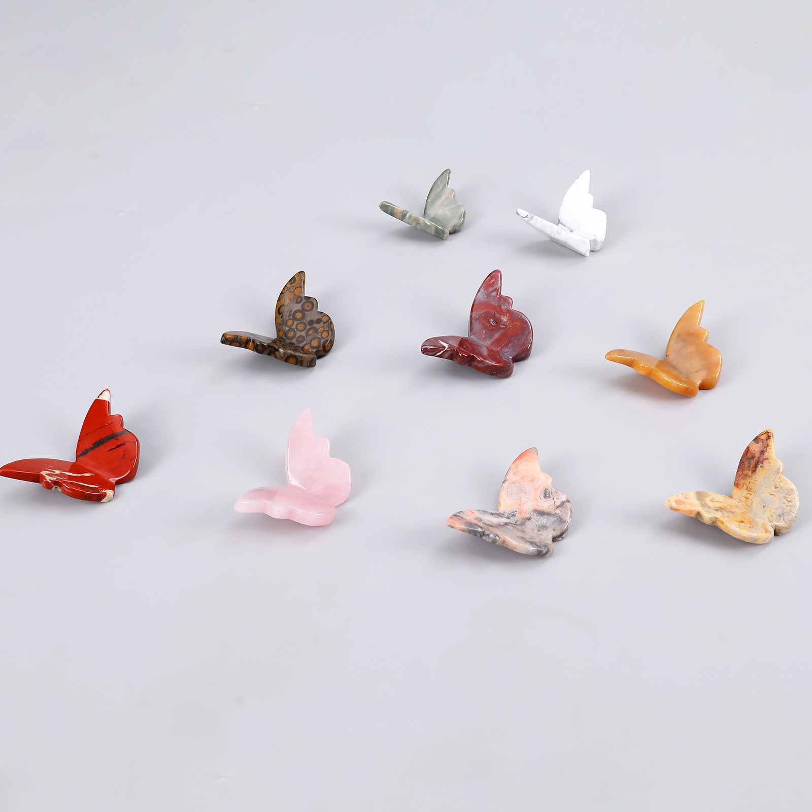 Natural Crystal 3D Flying Butterfly Wings Amethyst Hand Carved Healing Stones Crafts for Decoration Birthday Souvenirs Gifts