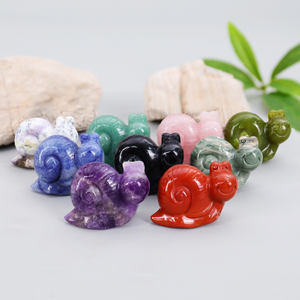 Hand - Carved Natural Jade Mini Snail Figurine | Unique Gemstone Craft for Home Decoration