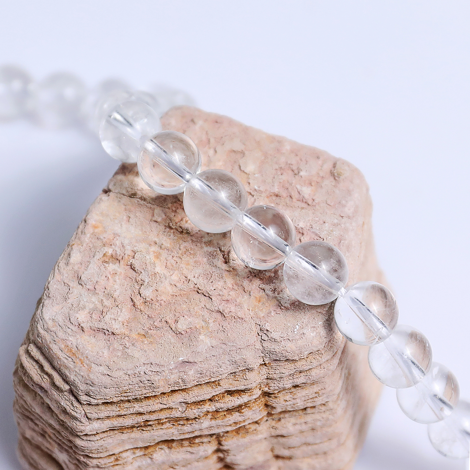 Natural Angolan Quartz Crystal Bead Bracelet,Healing Energy Bracelet