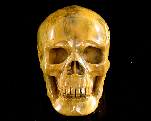 Ocean Jasper Skull - Hand-Carved Natural Crystal Skull, Unique Gemstone Artifact for Collectors, Home Decoration & Energy Healing