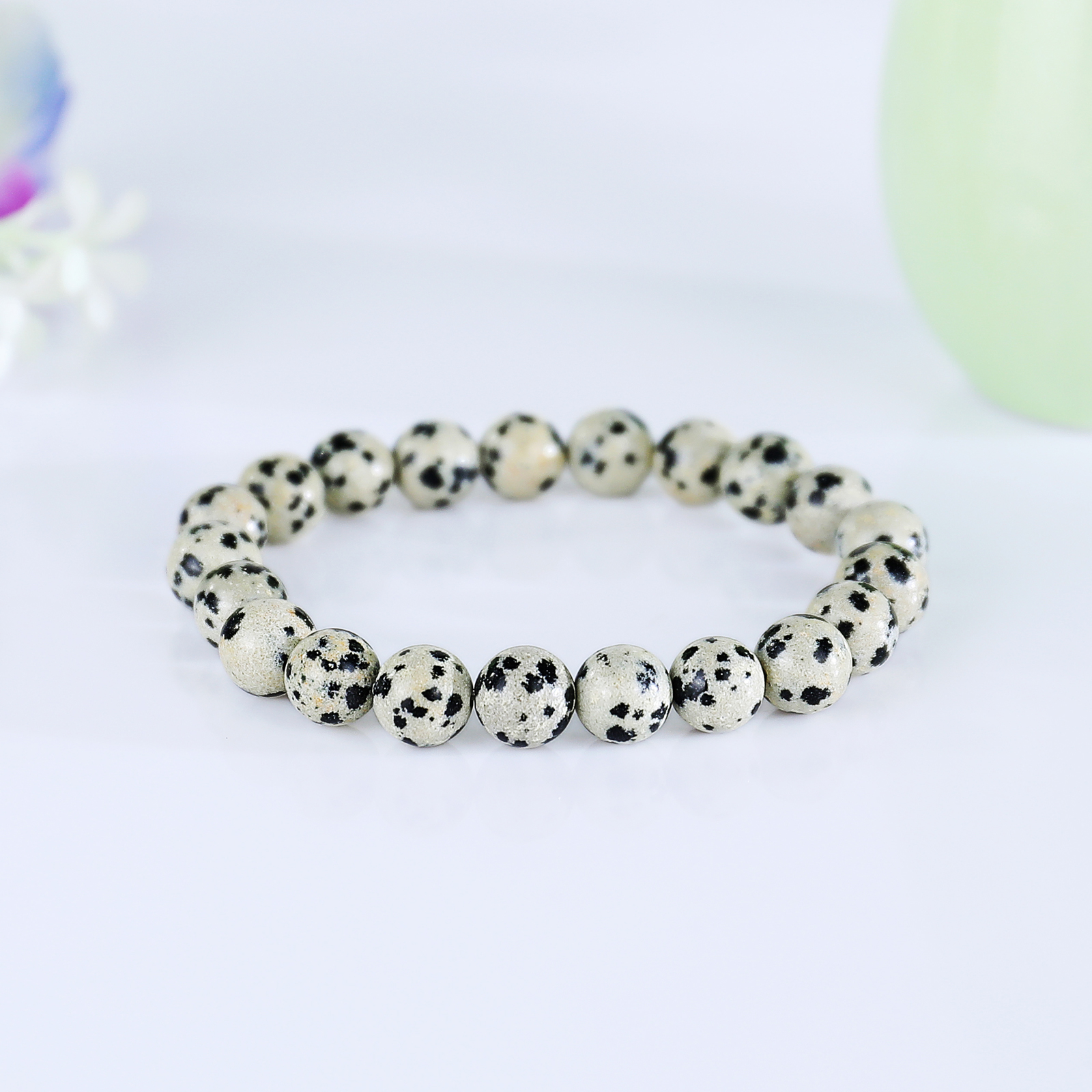 Natural Dot Stone Crystal Bead Bracelet,Healing Energy Bracelet