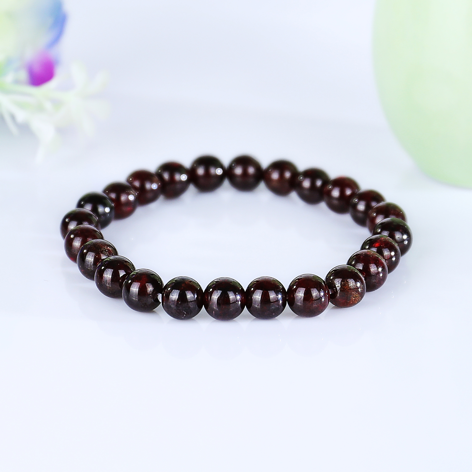 Natural Garnet Crystal Bead Bracelet,Healing Energy Bracelet